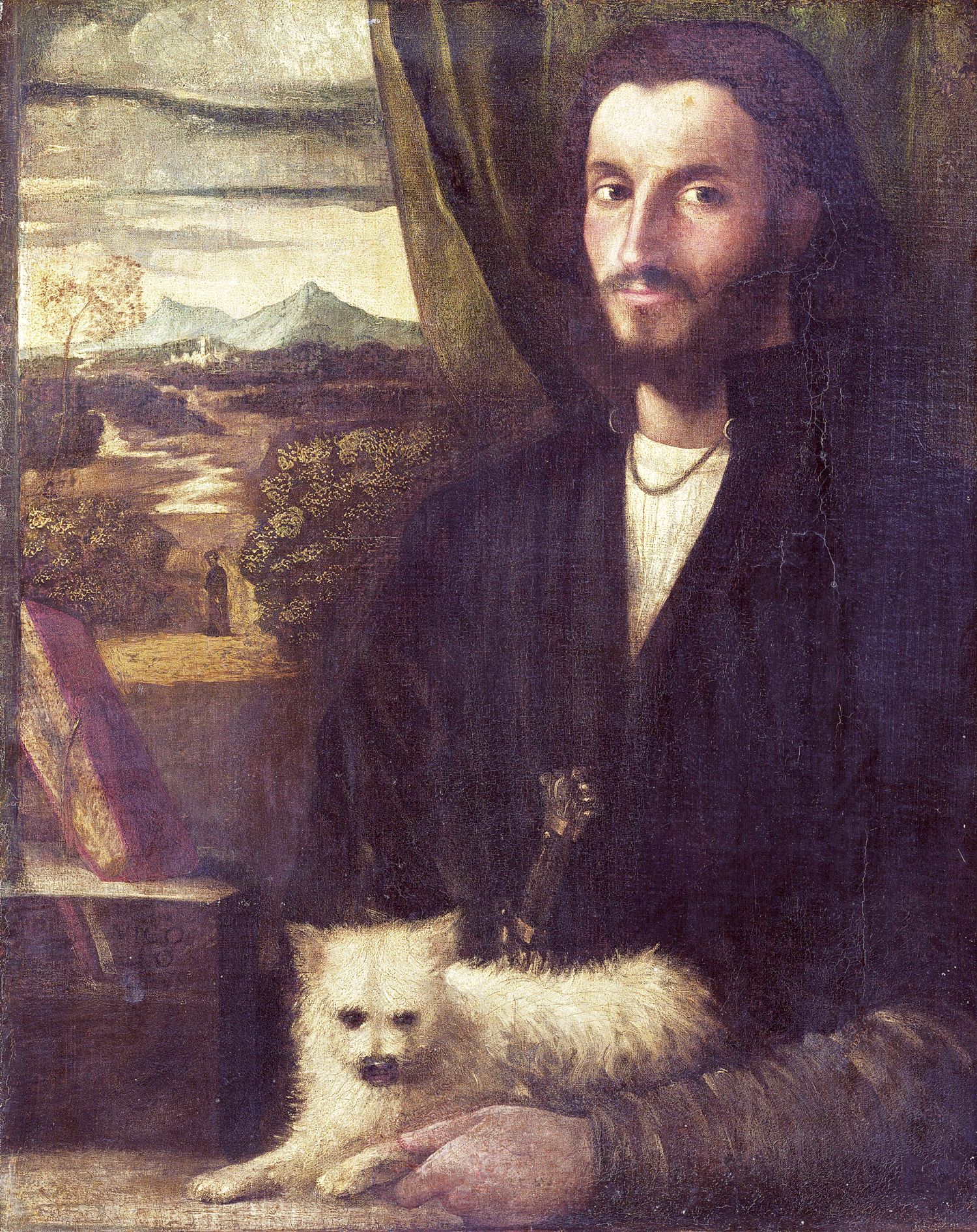 Cariani (Italian, 1485/1490 - 1547 or after ), Portrait of a Man with a Dog, c. 1520, oil on canvas, Gift of Samuel L. Fuller